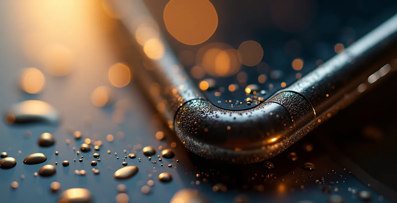 Vue macro d'un smartphone montrant des icônes abstraites de permissions et de cadenas symbolisant la protection des données