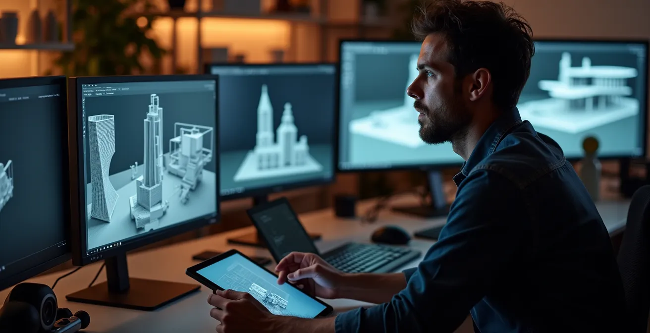 Visualisation de la saturation de VRAM lors du rendu d'une scène 3D complexe